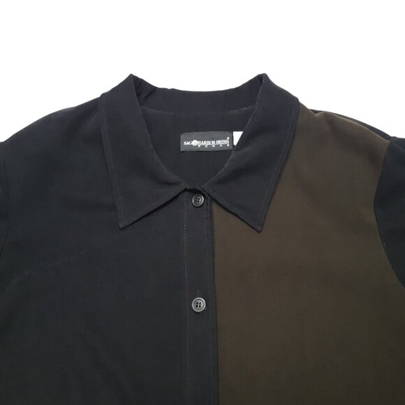 Sag Harbor Coat Womens Plus 24W Black Button Up Animal Print Lightweight - Picture 7 of 13